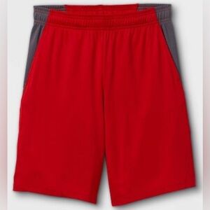 KIDS All-in-Motion Red & Gray Dri-Fit Quick-Dry Moisture-Wicking Shorts - L